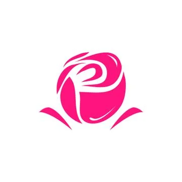Pink rose logo Stock Illustration