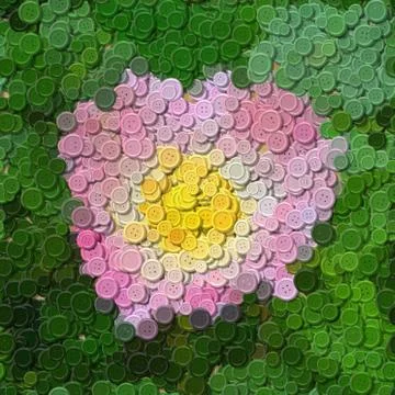 Pink rose sewing buttons image generated background Stock Illustration
