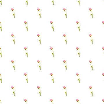 Pink rosebud flower pattern wallpaper graphic design Stock Illustration