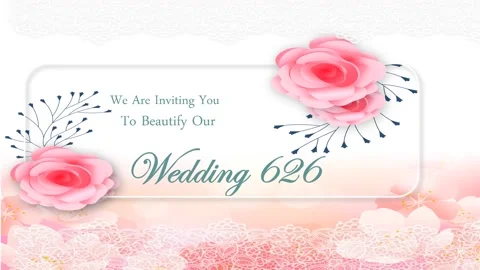 Pink roses grace soft floral background with delicate lace accents Stock Footage 339523680