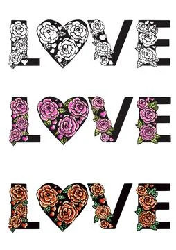 Pink roses pattern. Black background. and illustration Stock Illustration