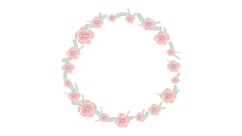 Pink Roses Round Frame Video stock 171194366