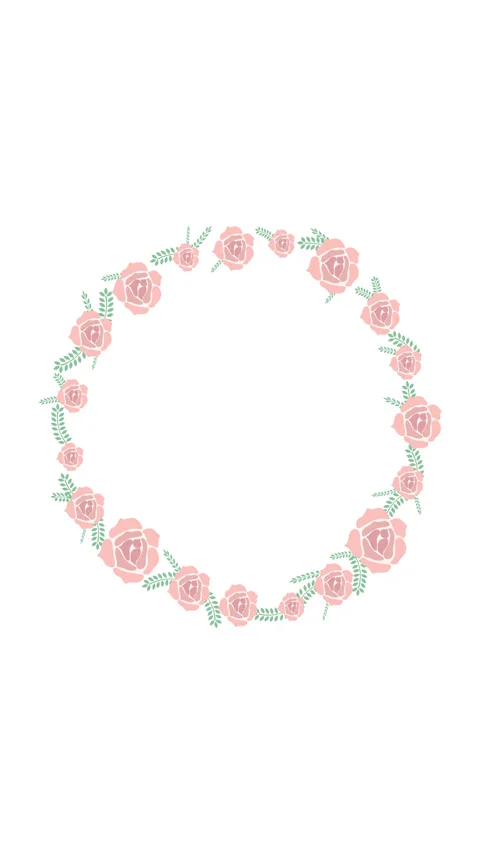 Pink Roses Round Frame Video stock 268978030