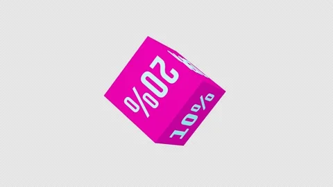 Pink rotating 3d square with discounts. Alpha channel Stock Footage 157837241