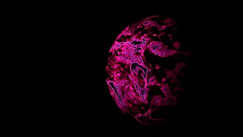 Pink Rotating Planet A Stock Footage 133393655