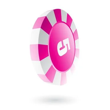Pink roulette chip 스톡 일러스트