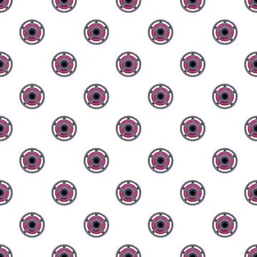 Pink round coil objects repeating seamless pattern illustration Stock Illustration
