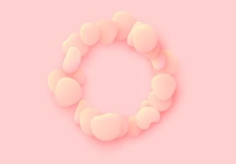 Pink Round sphere isolated background. Design elements of the liquid rounded  Stock Illustration