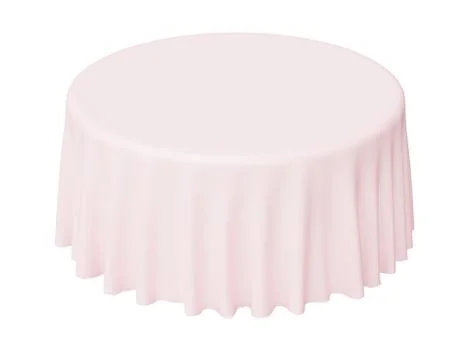 Pink round tablecloth Stock Illustration