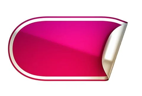 Pink rounded bent sticker or label Stock Illustration