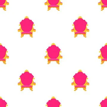 Pink royal princess throne pattern seamless vector Illustrazione stock