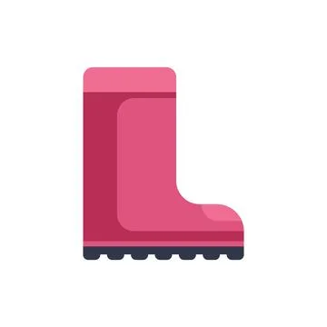 Pink rubber boot standing side view icon Stock Illustration