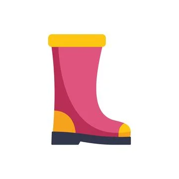 Pink rubber boot standing on white background Stock Illustration