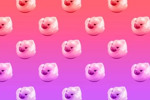 Pink rubber duck color pattern Stock Photos