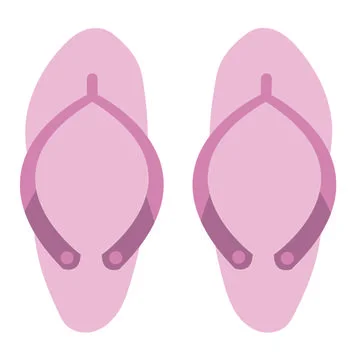Pink rubber flip flops. Summer beach shoes. Stock Illustration