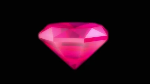 Pink ruby diamond rotates on a black Stock Video Pond5