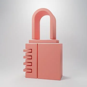Pink Safe combination lock icon isolated on pink background. Combination pa.. 库存插图