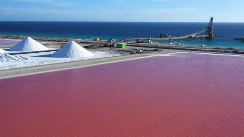 Pink Salt Pond Stockbeeldmateriaal 114394316