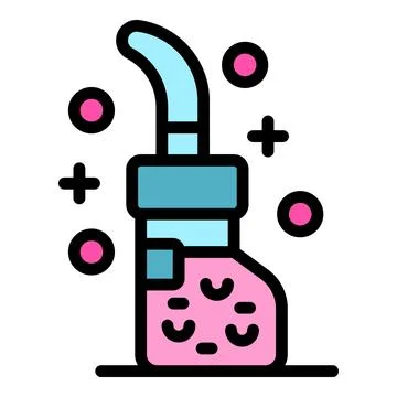 Pink sample being analyzed in a laboratory setting, showcasing advanced techn Stock Illustration