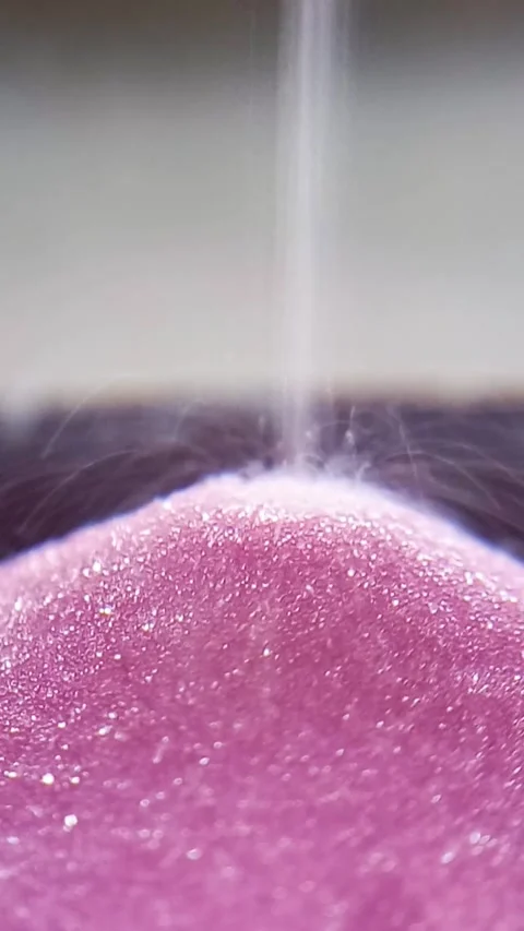 Pink Sand Falling Macro Close Up Shot Stock Footage 292916563