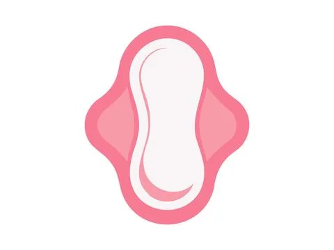 Pink sanitary pad with wings. Vector illustration of a sanitary napkin. Fem.. Stock Illustration