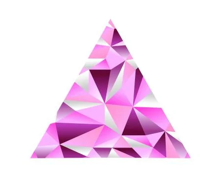 Pink Sapphire Low Poly Triangle Shape Background Stock Illustration
