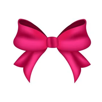 Pink Satin Bow Icon Vector Illustration Stock Illustration