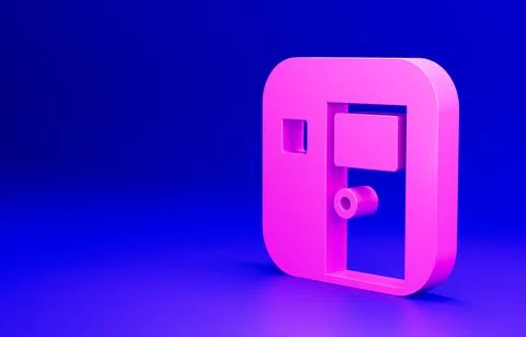 Pink School classroom icon isolated on blue background. Back to school concept Stock Illustration
