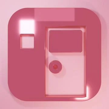 Pink School classroom icon isolated on pink background. Back to school conc.. Stock Illustration