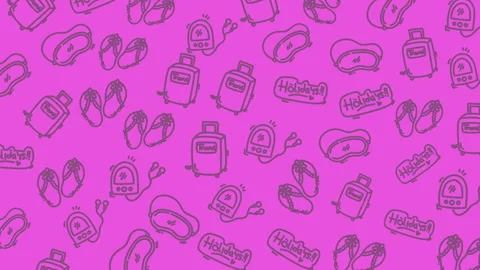 Pink school icon seamless pattern background with backpacks shoes hats Stock Footage 331598160