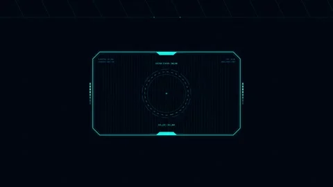Pink Sci-Fi HUD Quantum Grid Rotating Target Motion Graphic Video stock 341834701