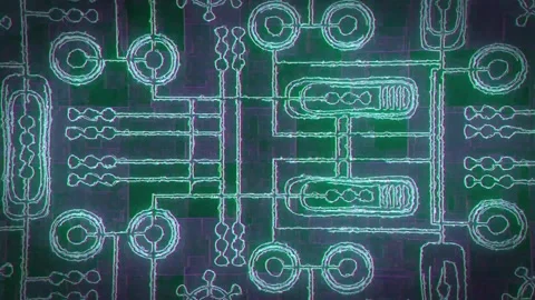 Pink screen with white neon light in pattern Stock-Footage 254418214
