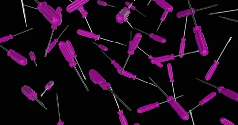 Pink Screwdriver falling slow motion Video stock 238439373