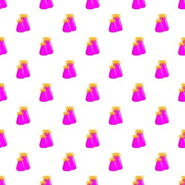 Pink sea anemone like creatures repeating seamless pattern Stock Illustration