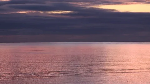 Pink sea, sunset Stock Footage 77011078