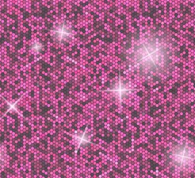 Pink seamless background with sequins. Glitter vector pattern Stock Illustration
