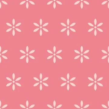 Pink seamless flower pattern isolated on background Stock Illustration