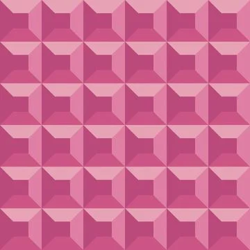 Pink seamless geometric cubes pattern. Elegant repeatable bright background イラスト素材