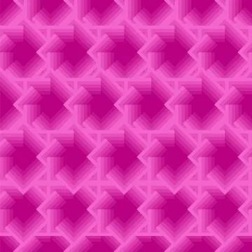 Pink seamless geometric pattern with squares, rhombuses. Stock Illustration