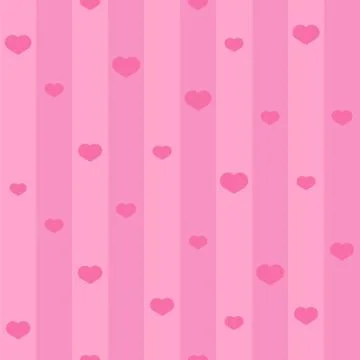 Pink seamless heart pattern. Background with hearts and stripes Stock Illustration