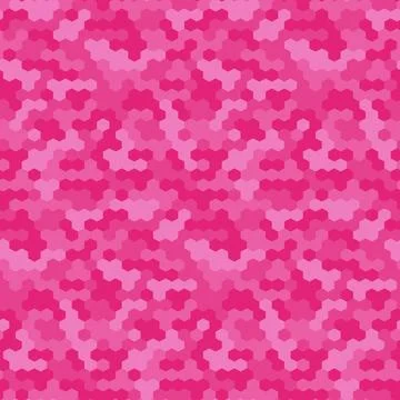 Pink seamless hexagonal vector pattern. Stock Illustration