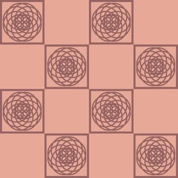 Pink seamless pattern, abstract motif, patchwork square background Stock Illustration