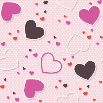 Pink seamless pattern background valentine heart vector illustration printi.. Stock Illustration