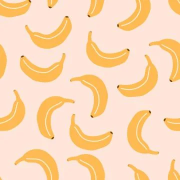 Pink seamless pattern with bananas Stock Illustration