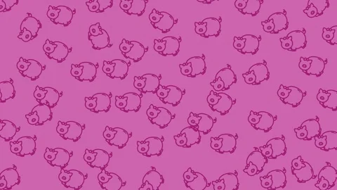 Pink seamless pattern with cute pigs Stock Footage 326911316