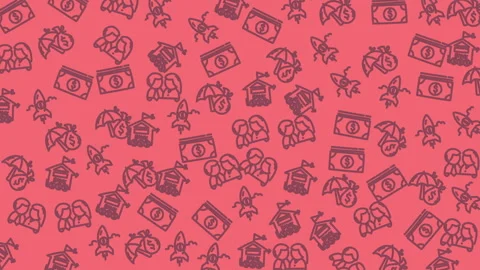 Pink seamless pattern with education money and camera icons background Stock-Footage 330873859