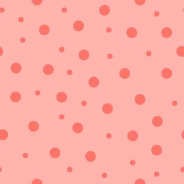 Pink seamless pattern with polka dots. Vector illustration. Stock Illustration