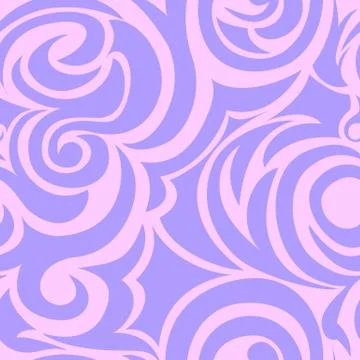 Pink seamless pattern of spirals and curls. Decorative ornament for backgroun Illustrazione stock