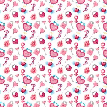 Pink seamless pattern for St Valentine Day Stock Illustration