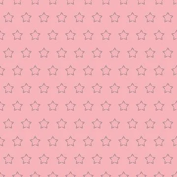 Pink seamless pattern star cosmos, decorative background Stock Illustration